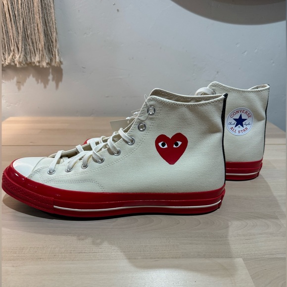 Converse Other - CONVERSE X COMME DES GARCONS PLAY ALL STAR CHUCK '70 HI RED SOLE - WHITE
